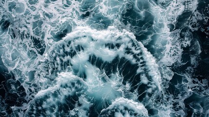 Top view of ocean wave - obrazy, fototapety, plakaty