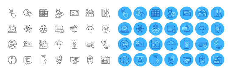 Money tax, Smartphone charging and Notification bubble line icons pack. Like app, Fingerprint, Person idea web icon. Bitcoin pay, Notification cart, Fake document pictogram. Work home. Vector - obrazy, fototapety, plakaty