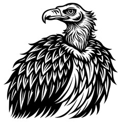 vulture silhouette vector art illustration
