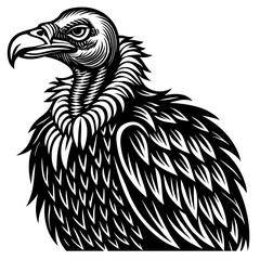 vulture silhouette vector art illustration
