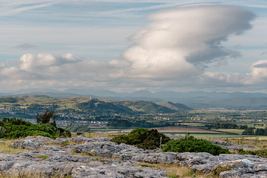 The view from the top of Birkrigg Common, looking towards the town of Ulverston. 