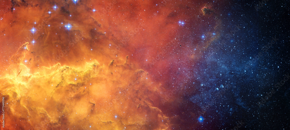 Wall mural space scene with stars in the galaxy. panorama. universe filled with stars, nebula and galaxy,. elem