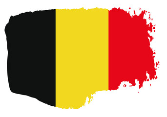 Belgium flag with palette knife paint brush strokes grunge texture design. Grunge brush stroke effect