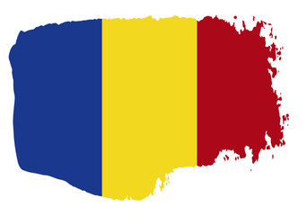 Chad flag with palette knife paint brush strokes grunge texture design. Grunge brush stroke effect