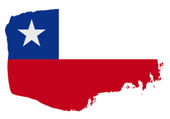 Chile flag with palette knife paint brush strokes grunge texture design. Grunge brush stroke effect - obrazy, fototapety, plakaty