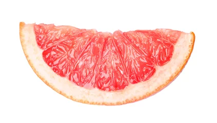 Fotobehang Citrus fruit. Slice of fresh ripe grapefruit isolated on white © New Africa