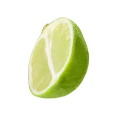 Foto op Canvas Citrus fruit. Sliced fresh ripe lime isolated on white © New Africa