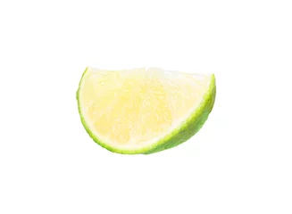 Fotobehang Citrus fruit. Slice of fresh ripe lime isolated on white © New Africa
