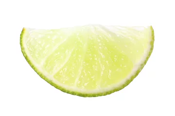 Foto op Canvas Citrus fruit. Slice of fresh ripe lime isolated on white © New Africa