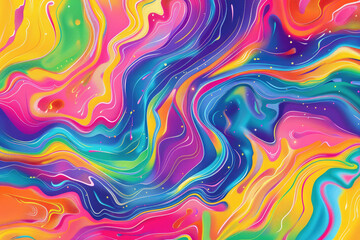 Wallpaper fluid Design. Trippy Glitchy Background for Psychedelic 60s or 70s - obrazy, fototapety, plakaty
