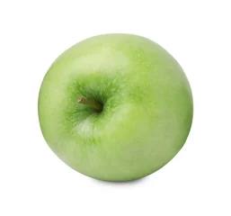 Fotobehang Whole ripe green apple isolated on white © New Africa