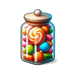3D candy jar illustration.