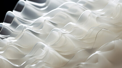 Obraz premium Abstract white wavy background illustration.