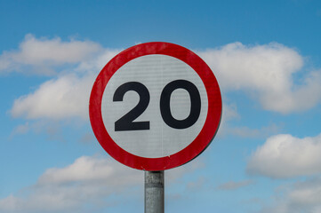 20 mph speed limit sign