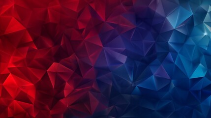 Fototapeta premium A multicolor illustration of dark blue and red triangles, forming a complex and captivating polygonal design