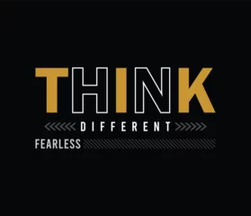 Gordijnen Think different vector illustration typography graphic motivational quote for print t shirt and others © AbdullahAl