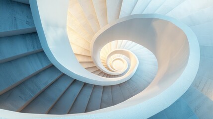 An abstract background highlighting the intricate detail of a modern spiral staircase in architectural design
