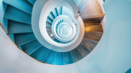 An abstract background highlighting the intricate detail of a modern spiral staircase in architectural design