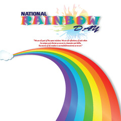vector of National Rainbow day celebration and wish post with background