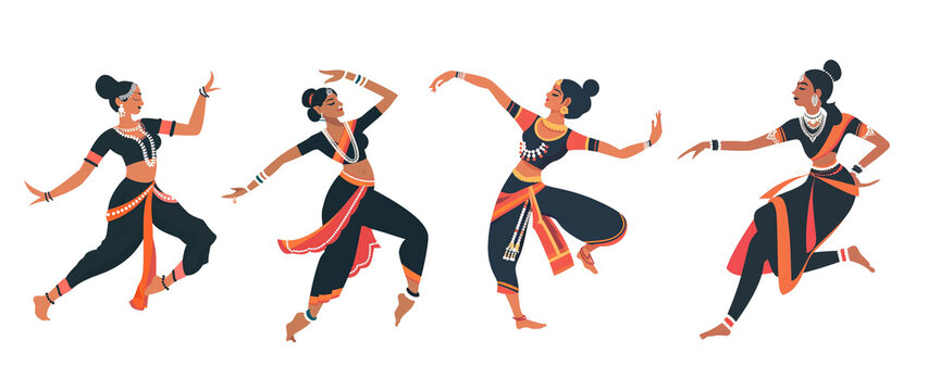 Woman Kuchipudi dance icon, basic steps of Kuchipudi dance