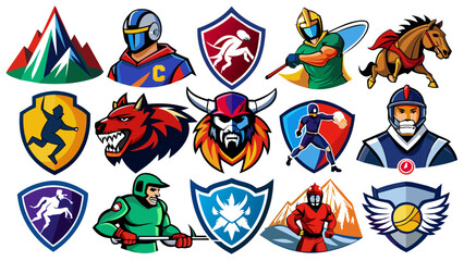 huge-set-of-colorful-sports-logos--emblems--logos vector illustratio