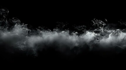 Fototapeta na wymiar Fog and mist effect on black background. Smoke texture 