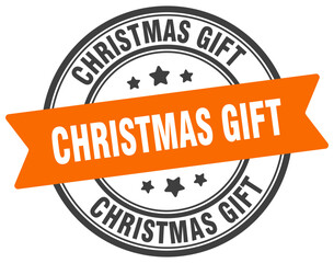 christmas gift stamp. christmas gift label on transparent background. round sign