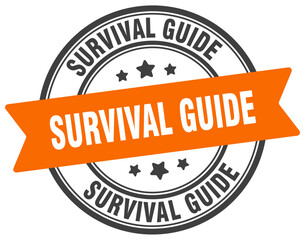Fototapeta premium survival guide stamp. survival guide label on transparent background. round sign