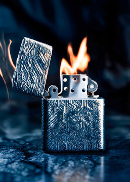 lighter on black