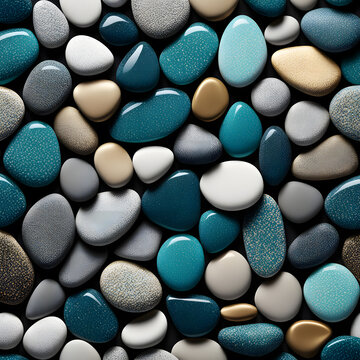 blue and black stones