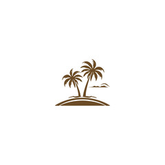 Fototapeta na wymiar Palm tree silhouette icon.simple flat vector illustration white background