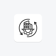 Building Transformation icon, building, renovation, architecture, design, editable vector, pixel perfect, illustrator ai file