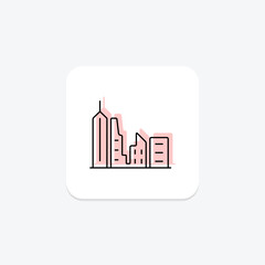 Urban skyline icon, energy, logo, power, renewable, editable vector, pixel perfect, illustrator ai file