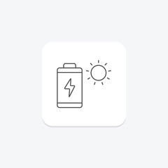 Solar Battery icon, battery, energy, storage, power, editable vector, pixel perfect, illustrator ai file