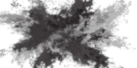 Abstract grunge grid polka dot halftone background pattern. Spotted black and white line illustration. Textures.