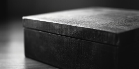 A simple black and white photo of a wooden box. Suitable for various design projects