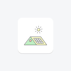 Solar Energy Roof icon, energy, roof, power, renewable, editable vector, pixel perfect, illustrator ai file