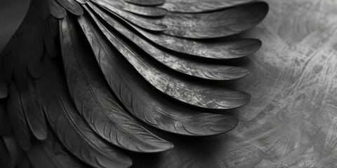 A striking black and white image of a wing. Perfect for artistic projects