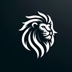 Digital art logo of a lion head