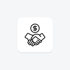 Business Cooperation icon, cooperation, collaboration, partnership, alliance, editable vector, pixel perfect, illustrator ai file