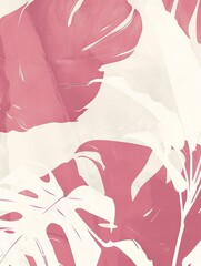 botanical print leaf outline and silhouette modern pink and white --ar 3:4 Job ID: 5d5db903-9677-47cc-9989-02077e6b57c4