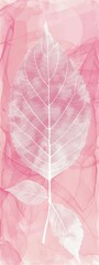 botanical print leaf outline and silhouette modern pink and white --ar 3:8 Job ID: 450c12f9-be0b-47b8-a9ec-8a9888813811