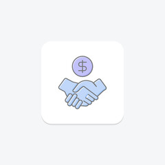 Business Cooperation icon, cooperation, collaboration, partnership, alliance, editable vector, pixel perfect, illustrator ai file