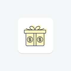 Bonus Gift icon, gift, reward, recognition, incentive, editable vector, pixel perfect, illustrator ai file