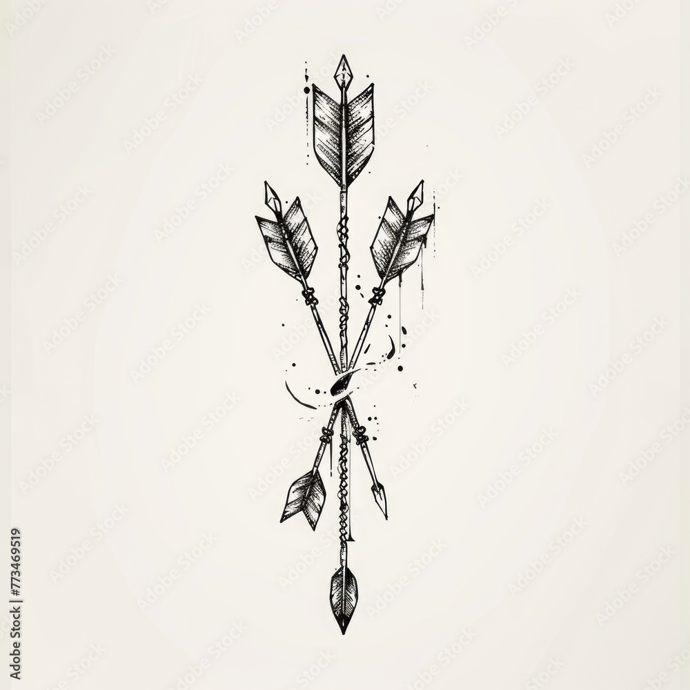 Poster Simple and versatile black and white drawing of arrows. Suitable for various design projects