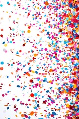 Colorful confetti falling from the sky, perfect for festive occasions
