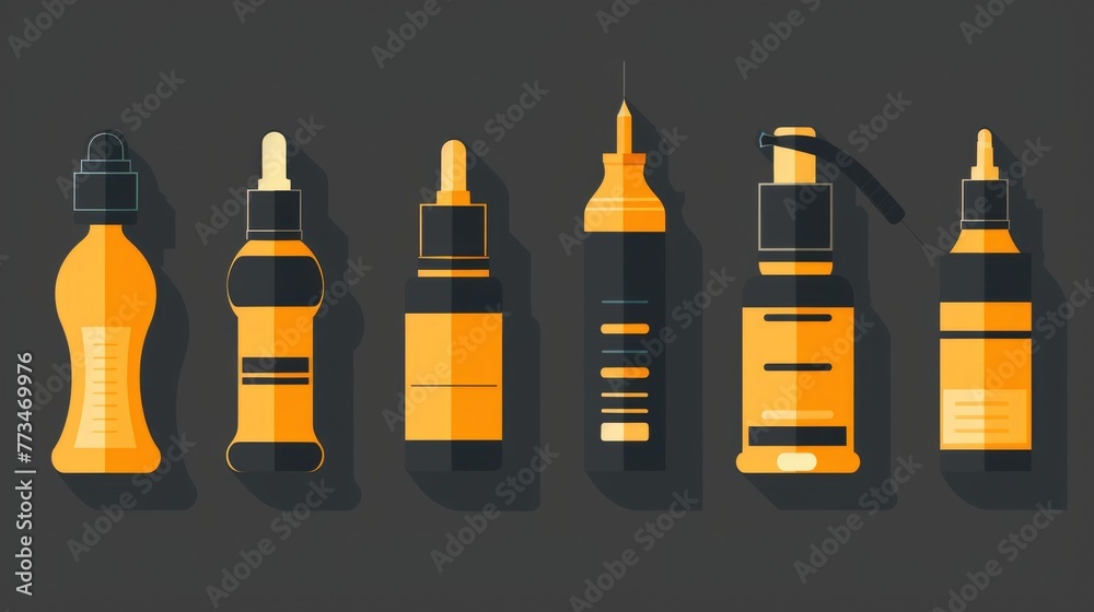 Poster assorted tools on a dark surface, ideal for industrial or construction concepts