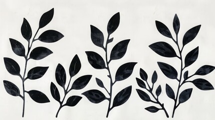 botanical print leaves silhouette modern --ar 16:9 Job ID: ac9bfb0c-f2a6-4902-8482-71cdad729eef