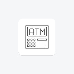 ATM Machine icon, machine, cash, banking, finance, editable vector, pixel perfect, illustrator ai file