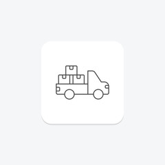 Cargo Truck icon, truck, transportation, vehicle, logistics, editable vector, pixel perfect, illustrator ai file